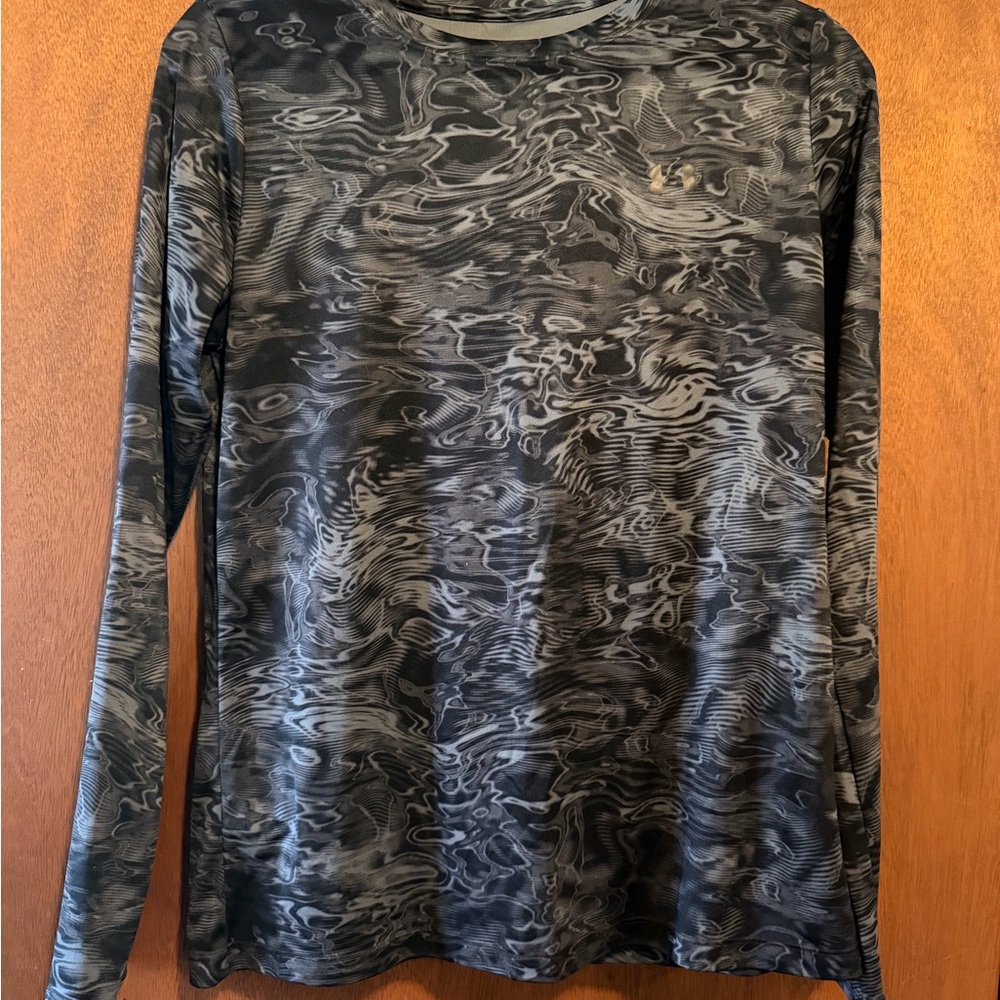 Under Armour Women's Long Sleeve Performance Tee - Black & Gray Swirl